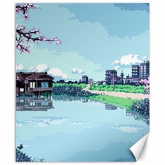 Japanese Themed Pixel Art The Urban And Rural Side Of Japan Canvas 8  X 10  by Sarkoni