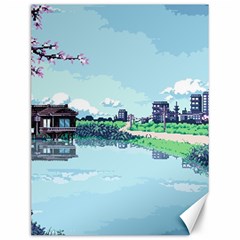 Japanese Themed Pixel Art The Urban And Rural Side Of Japan Canvas 12  X 16  by Sarkoni