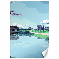 Japanese Themed Pixel Art The Urban And Rural Side Of Japan Canvas 20  X 30  by Sarkoni