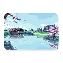 Japanese Themed Pixel Art The Urban And Rural Side Of Japan Plate Mats by Sarkoni