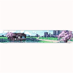 Japanese Themed Pixel Art The Urban And Rural Side Of Japan Small Bar Mat by Sarkoni