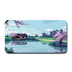 Japanese Themed Pixel Art The Urban And Rural Side Of Japan Medium Bar Mat by Sarkoni