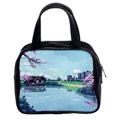 Japanese Themed Pixel Art The Urban And Rural Side Of Japan Classic Handbag (two Sides) by Sarkoni