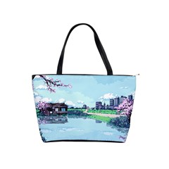 Japanese Themed Pixel Art The Urban And Rural Side Of Japan Classic Shoulder Handbag by Sarkoni