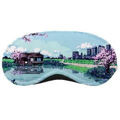 Japanese Themed Pixel Art The Urban And Rural Side Of Japan Sleep Mask by Sarkoni