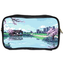 Japanese Themed Pixel Art The Urban And Rural Side Of Japan Toiletries Bag (one Side) by Sarkoni