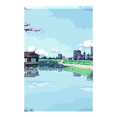 Japanese Themed Pixel Art The Urban And Rural Side Of Japan Shower Curtain 48  X 72  (small)  by Sarkoni