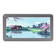 Japanese Themed Pixel Art The Urban And Rural Side Of Japan Memory Card Reader (mini) by Sarkoni