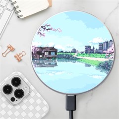 Japanese Themed Pixel Art The Urban And Rural Side Of Japan Wireless Fast Charger(white) by Sarkoni