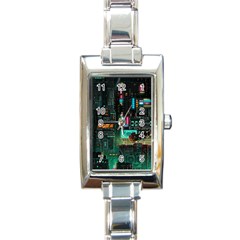 Video Game Pixel Art Rectangle Italian Charm Watch by Sarkoni