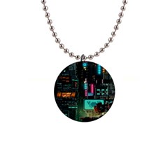 Video Game Pixel Art 1  Button Necklace by Sarkoni