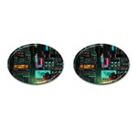 Video Game Pixel Art Cufflinks (Oval) Front(Pair)