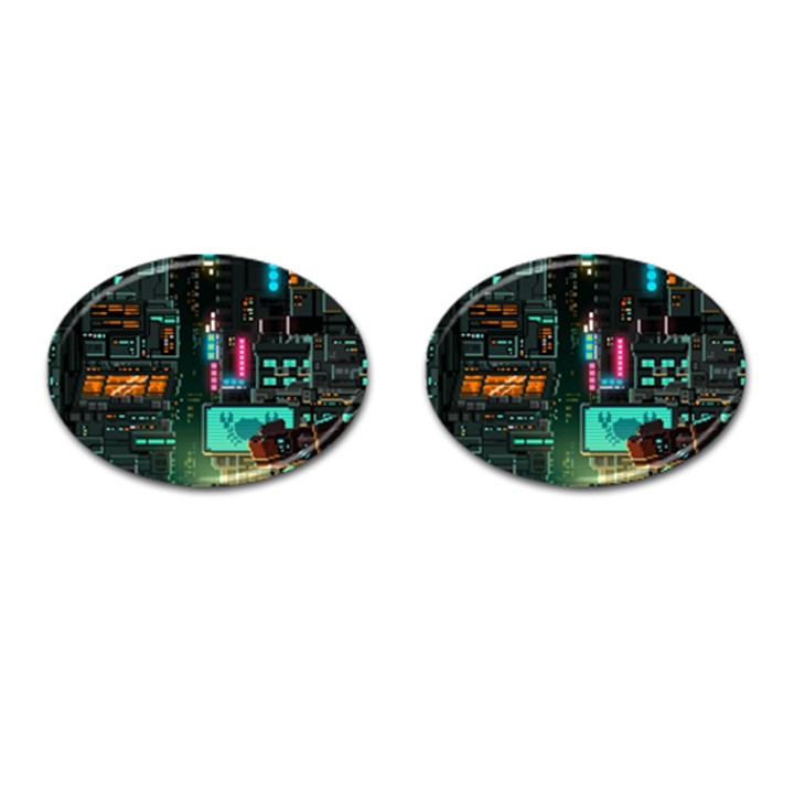 Video Game Pixel Art Cufflinks (Oval)