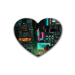 Video Game Pixel Art Rubber Heart Coaster (4 Pack) by Sarkoni