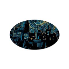 Hogwarts Starry Night Van Gogh Sticker Oval (100 Pack) by Sarkoni