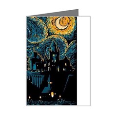 Hogwarts Starry Night Van Gogh Mini Greeting Card by Sarkoni