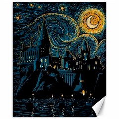 Hogwarts Starry Night Van Gogh Canvas 11  X 14  by Sarkoni