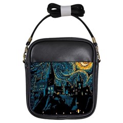 Hogwarts Starry Night Van Gogh Girls Sling Bag by Sarkoni