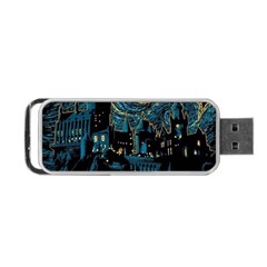 Hogwarts Starry Night Van Gogh Portable Usb Flash (two Sides) by Sarkoni