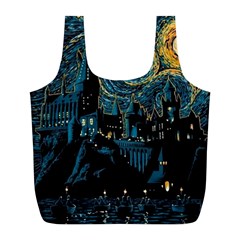 Hogwarts Starry Night Van Gogh Full Print Recycle Bag (l) by Sarkoni