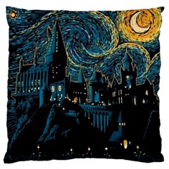 Hogwarts Starry Night Van Gogh Standard Premium Plush Fleece Cushion Case (two Sides) by Sarkoni