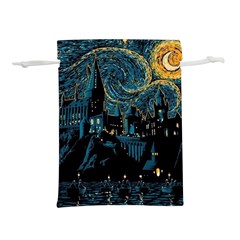 Hogwarts Starry Night Van Gogh Lightweight Drawstring Pouch (l) by Sarkoni