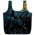 Hogwarts Starry Night Van Gogh Full Print Recycle Bag (XXL) Front