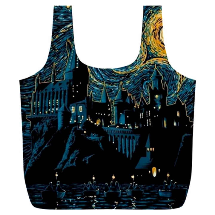 Hogwarts Starry Night Van Gogh Full Print Recycle Bag (XXL)