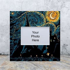 Hogwarts Starry Night Van Gogh White Box Photo Frame 4  X 6  by Sarkoni