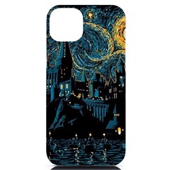 Hogwarts Starry Night Van Gogh Iphone 14 Plus Black Uv Print Case by Sarkoni