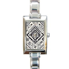 Tribal Pattern Rectangle Italian Charm Watch by Sobalvarro