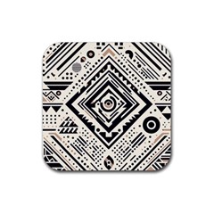 Tribal Pattern Rubber Coaster (square) by Sobalvarro