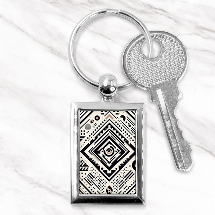 Tribal Pattern Key Chain (Rectangle)