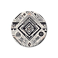 Tribal Pattern Rubber Round Coaster (4 Pack) by Sobalvarro