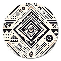 Tribal Pattern Magnet 5  (round) by Sobalvarro