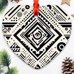 Tribal Pattern Heart Ornament (two Sides)