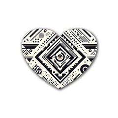 Tribal Pattern Rubber Coaster (heart) by Sobalvarro