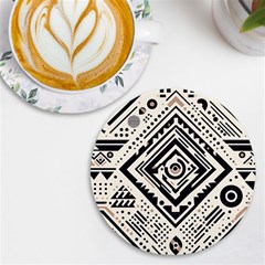 Tribal Pattern Uv Print Round Tile Coaster by Sobalvarro