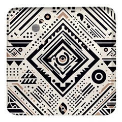 Tribal Pattern Square Glass Fridge Magnet (4 Pack) by Sobalvarro