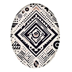 Tribal Pattern Oval Glass Fridge Magnet (4 Pack)