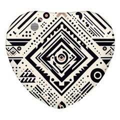 Tribal Pattern Heart Glass Fridge Magnet (4 Pack) by Sobalvarro