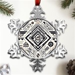 Tribal Pattern Metal Small Snowflake Ornament Front