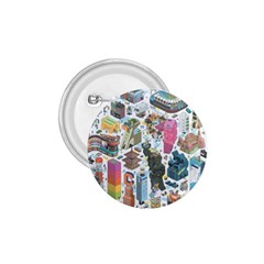 City Pattern Pixel Art Japan 1 75  Buttons by Sarkoni