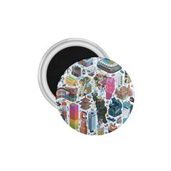 City Pattern Pixel Art Japan 1 75  Magnets by Sarkoni