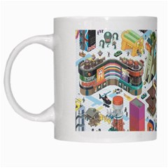 City Pattern Pixel Art Japan White Mug by Sarkoni