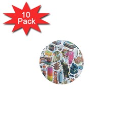 City Pattern Pixel Art Japan 1  Mini Magnet (10 Pack)  by Sarkoni