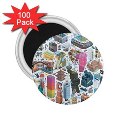 City Pattern Pixel Art Japan 2 25  Magnets (100 Pack)  by Sarkoni