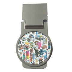 City Pattern Pixel Art Japan Money Clips (round)  by Sarkoni