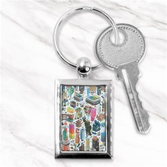 City Pattern Pixel Art Japan Key Chain (rectangle) by Sarkoni