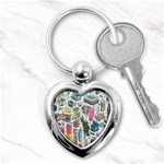 City Pattern Pixel Art Japan Key Chain (Heart) Front